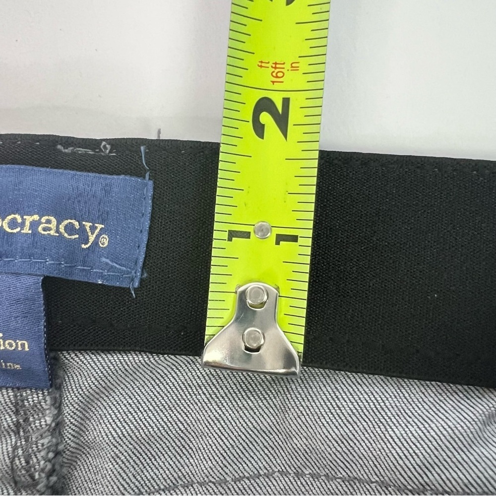Democracy “Ab” Solution Women’s Gray Jeans Sz 10 Distressed Pockets Stretch - Picture 7 of 13